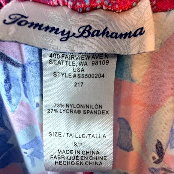 Tommy Bahama Jogger Pants Womens Small Pink Blue Hawaiian Resort Vacation Flowy - Picture 7 of 7